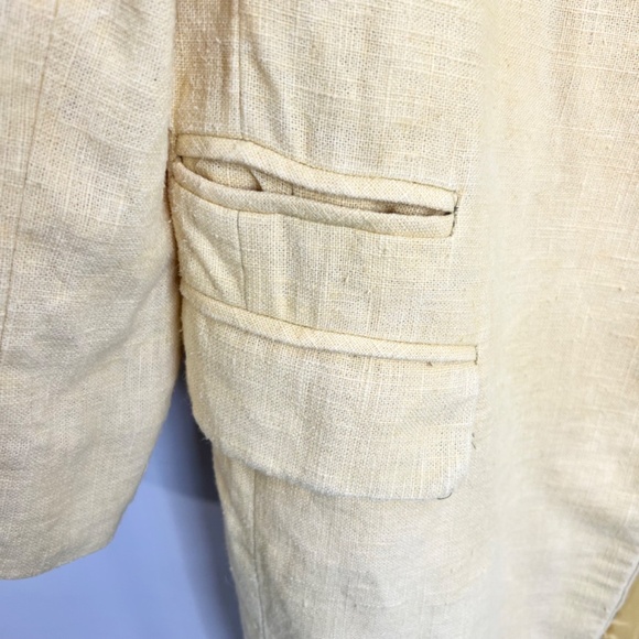 Vintage JAX Sport Vancouver 100% ramie butter yellow summer blazer jacket L - Picture 6 of 16